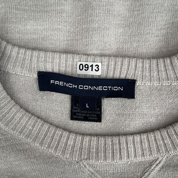 French Connection Light Gray Pullover Crewneck Long Sleeve Sweater Womens L - Picture 6 of 11